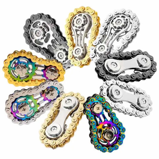 Metal Fidget Spinner Fingertip Gyro Fidget Spinner Antistress Anxiety Metal Bike Chains Spinner Fidget Toys For Adult Kids